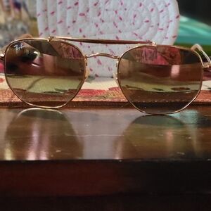 Ray-Ban Rose Gold Aviator Sunglasses. The Marshall